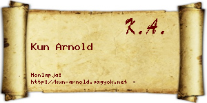 Kun Arnold névjegykártya